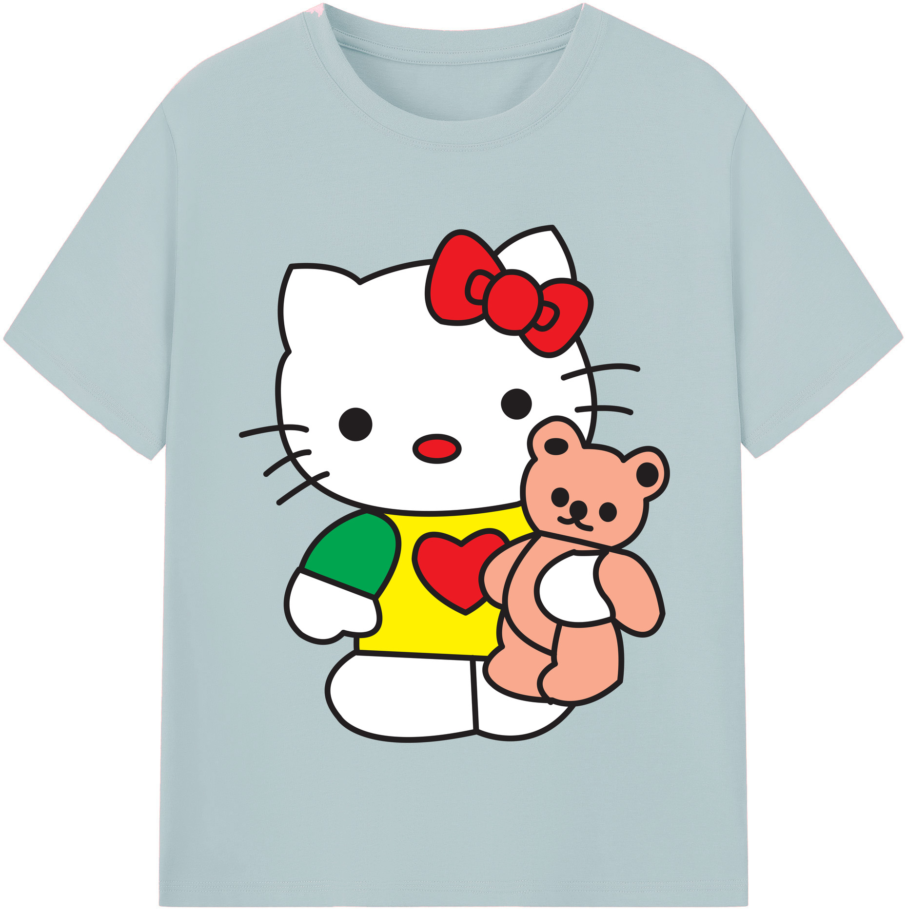 （画像用） Hello Kitty ハローキティ 綿100％半袖Tシャツ（フロントプリント）
